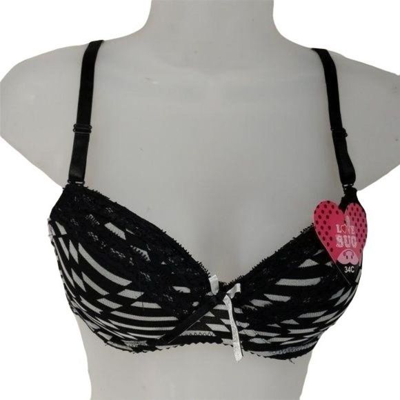 Love Bug New 34C Racing Stripes‎ Lace Bra - Picture 2 of 5